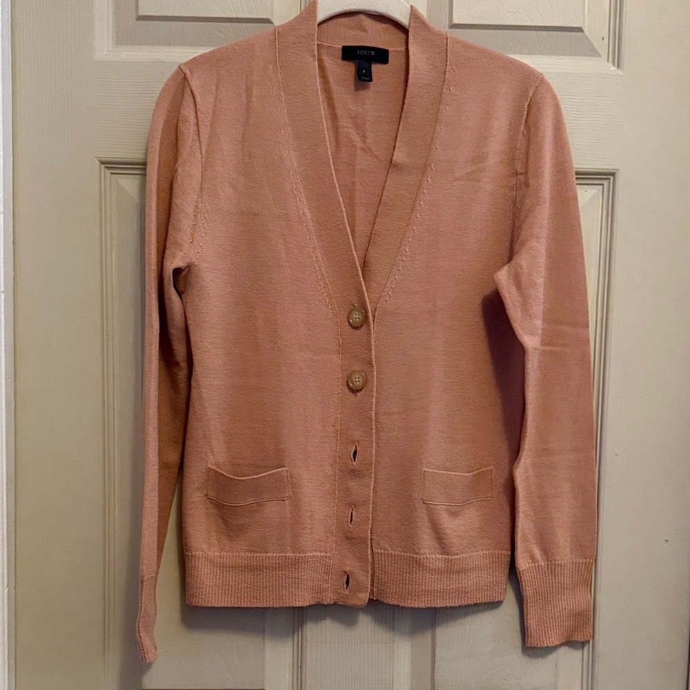 J. Crew Women's Rose Peach color Cardigan Sweater